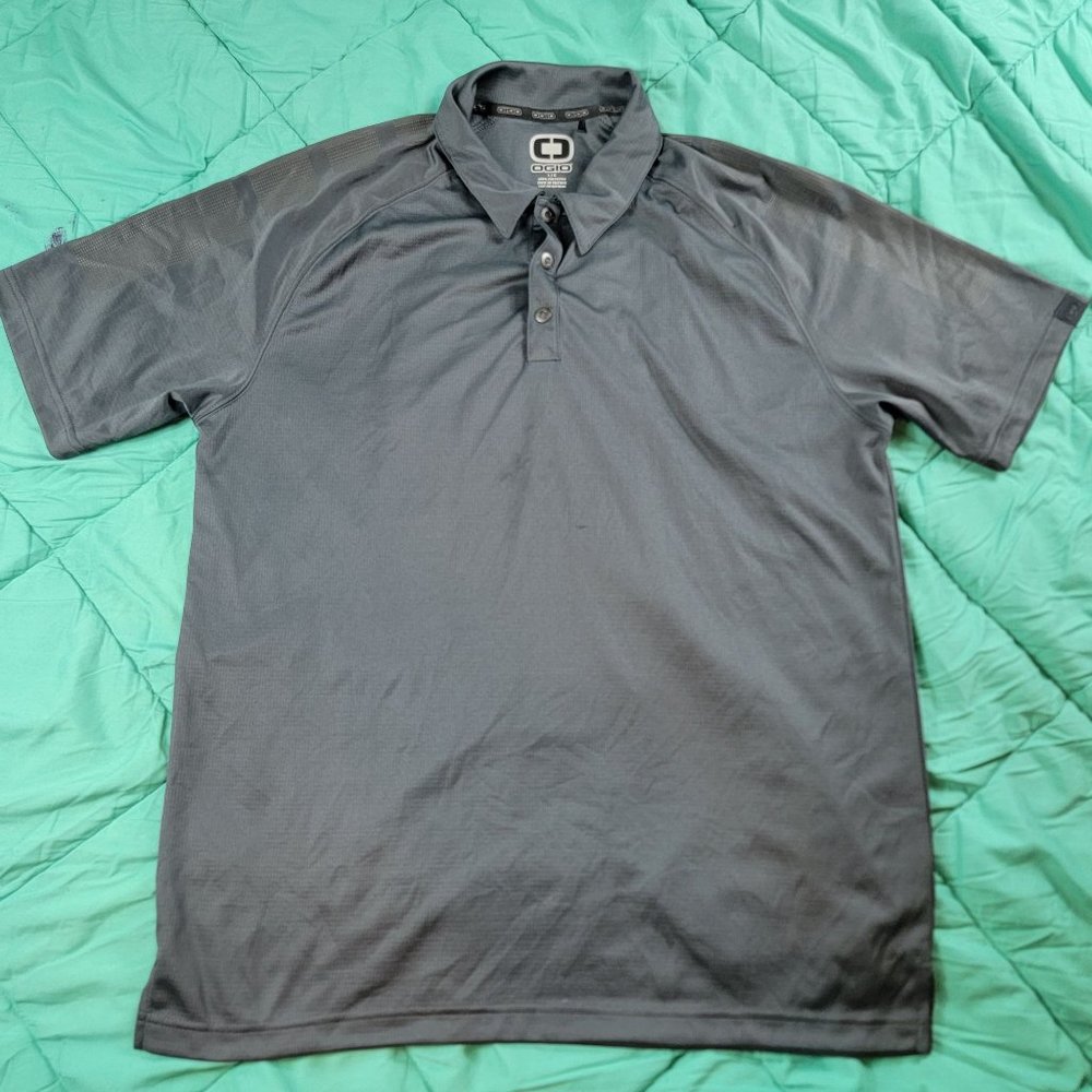 Ogio Mens Large Black Polo Shirt Short Sleeve Golf Athletic Casual Outdoors